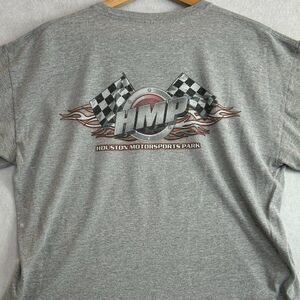 Motorsports Park Checkered Flag Tshirt‎  Men's XL Gray Boxy Fiesta Tee Houston